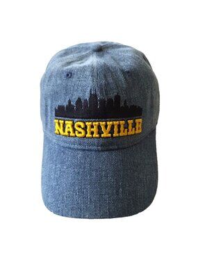 Coney Island Picnic Embroidered Nashville Baseball Cap Hat Denim OS UNISEX NWOT